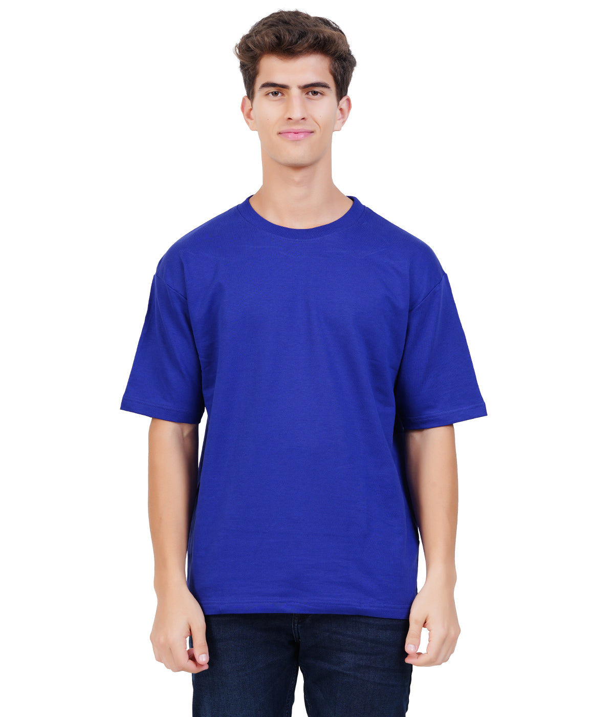 Oversized 100% Cotton T-Shirt – Indigo | Deep Tone Casual Classic