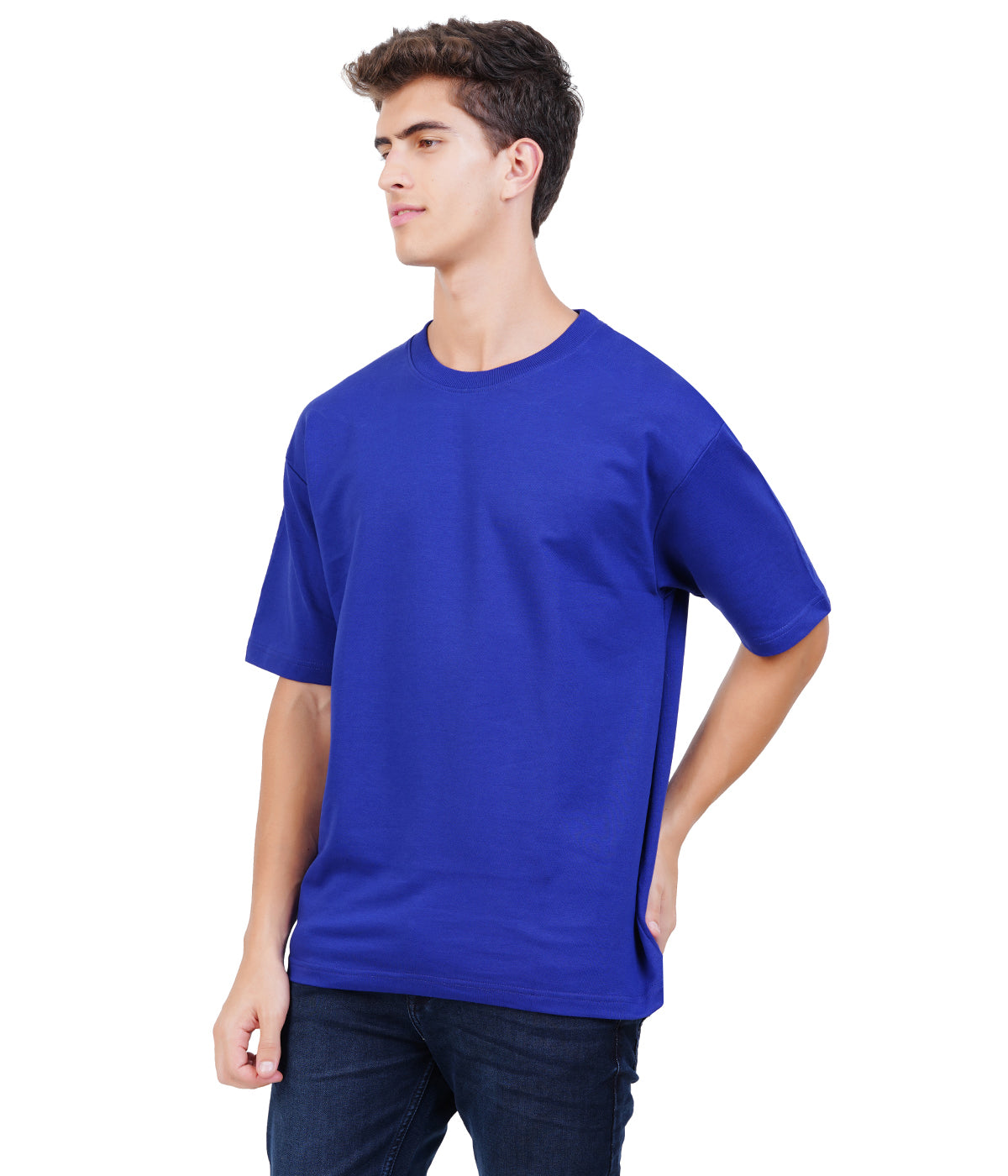 Oversized 100% Cotton T-Shirt – Indigo | Deep Tone Casual Classic