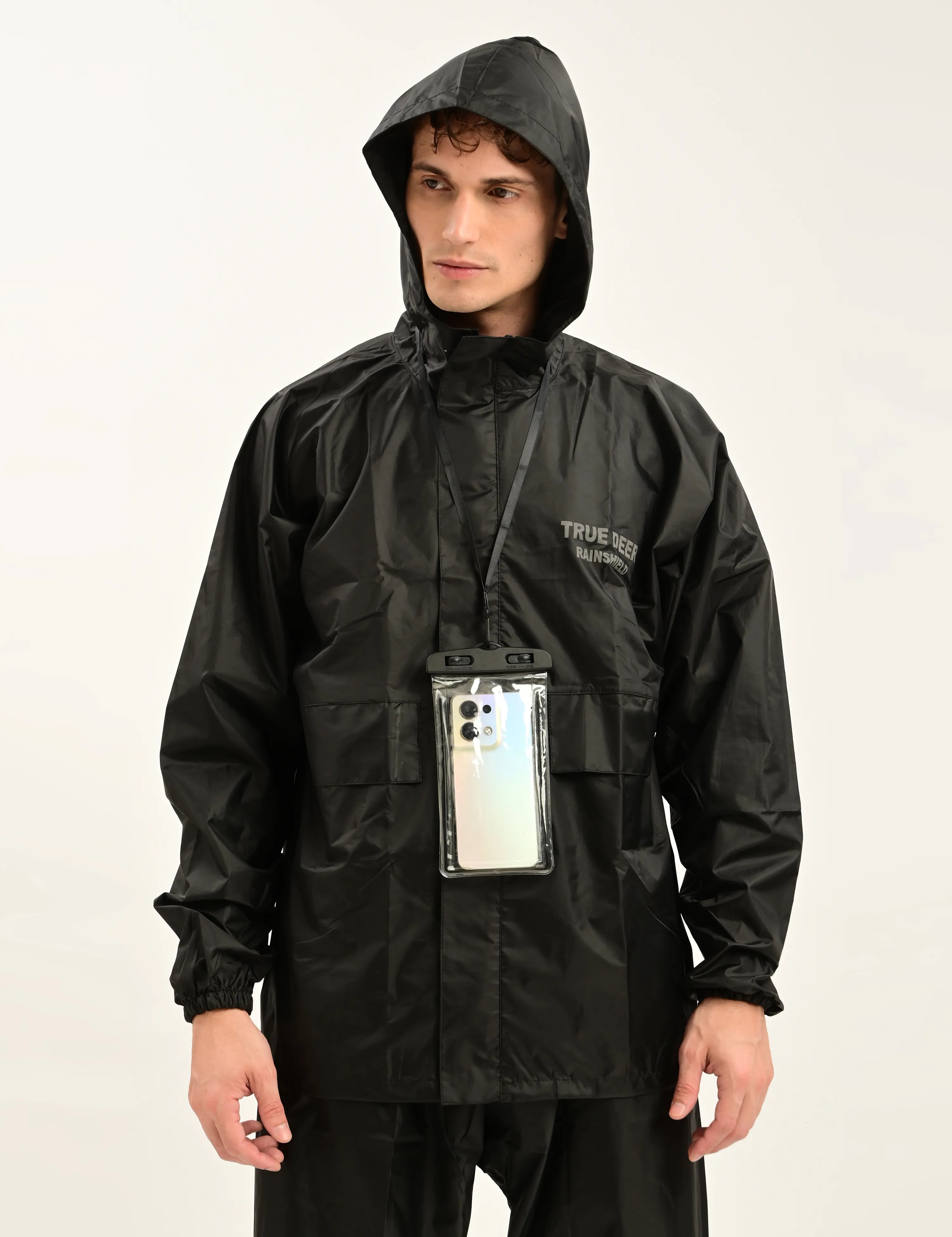 Black  - RainShield Jacket & Pant | Complimentary Waterproof Mobile Pouch