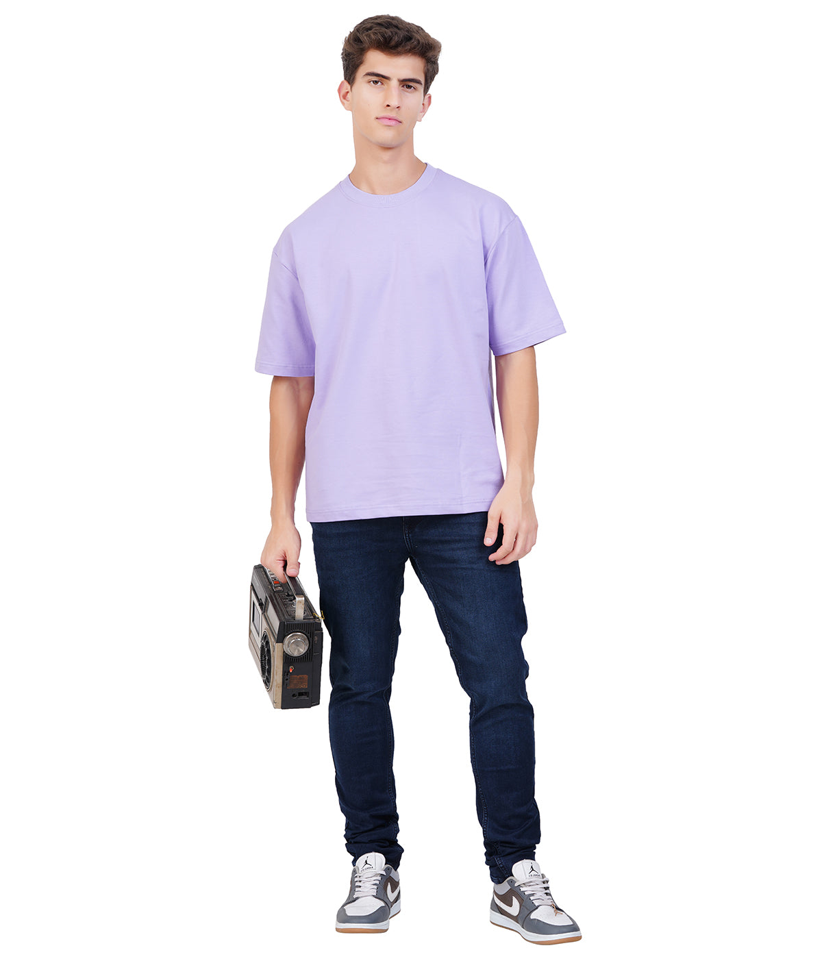 Oversized 100% Cotton T-Shirt – Lilac | Soft Hue, Strong Statement