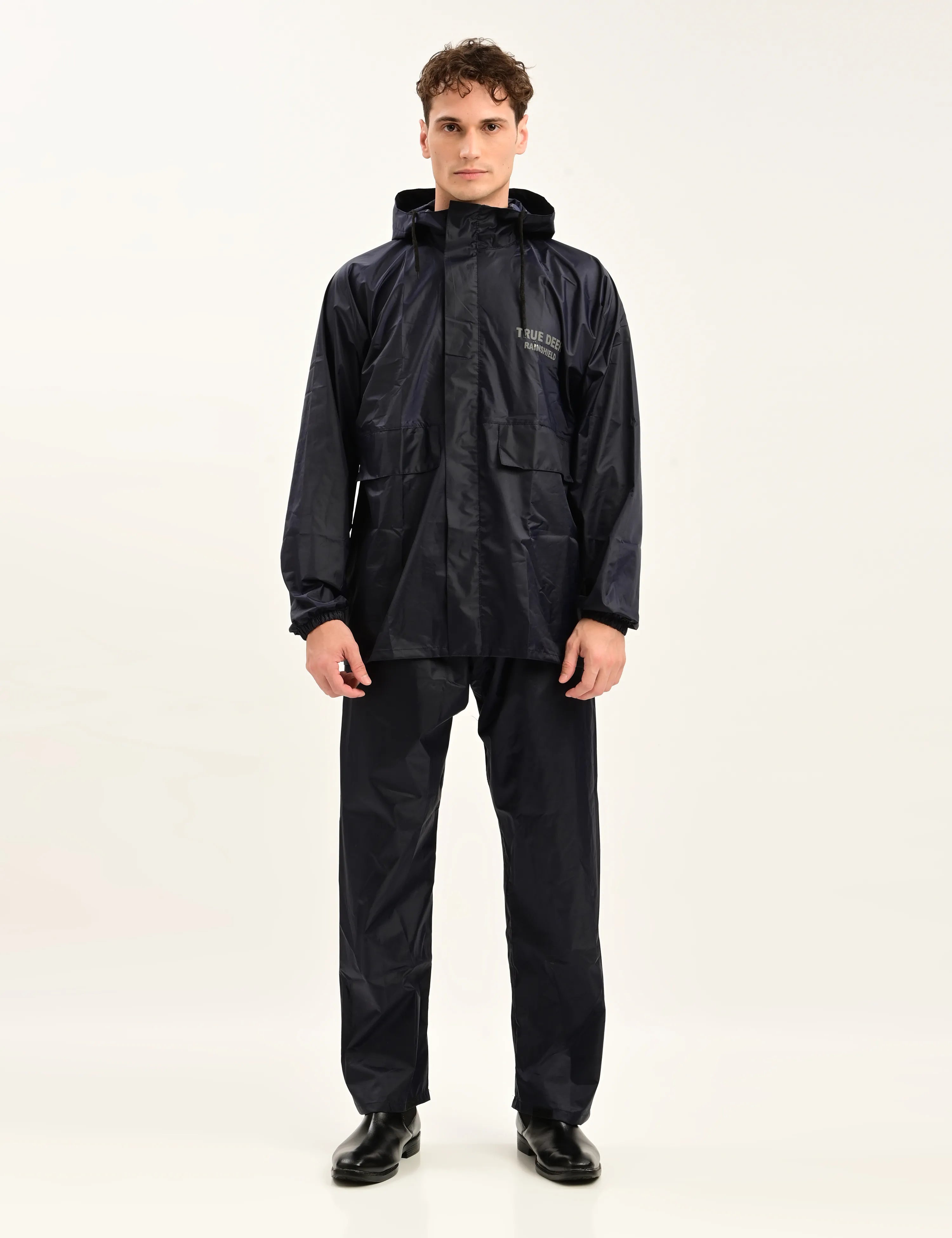 Navy - RainShield Jacket & Pant | Complimentary Waterproof Mobile Pouch