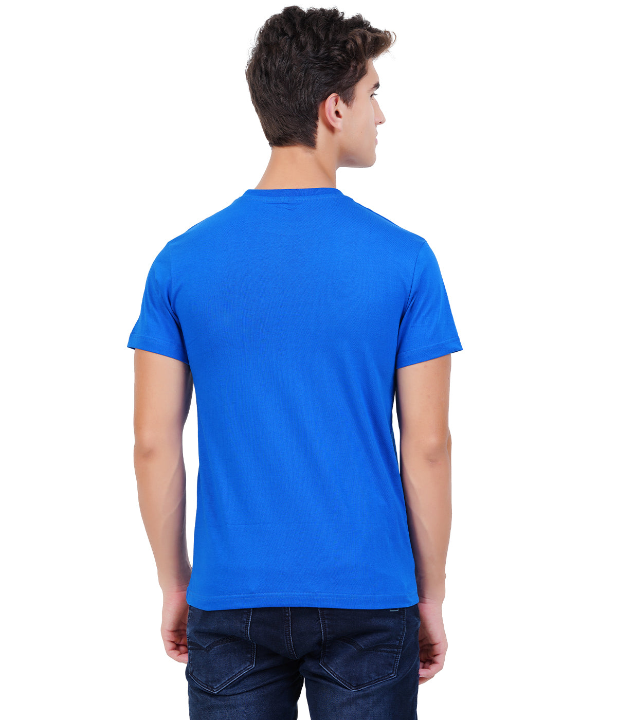Royal Blue Round Neck T-Shirt | 100% Cotton | Bio Wash Single Jersey | Regular Fit