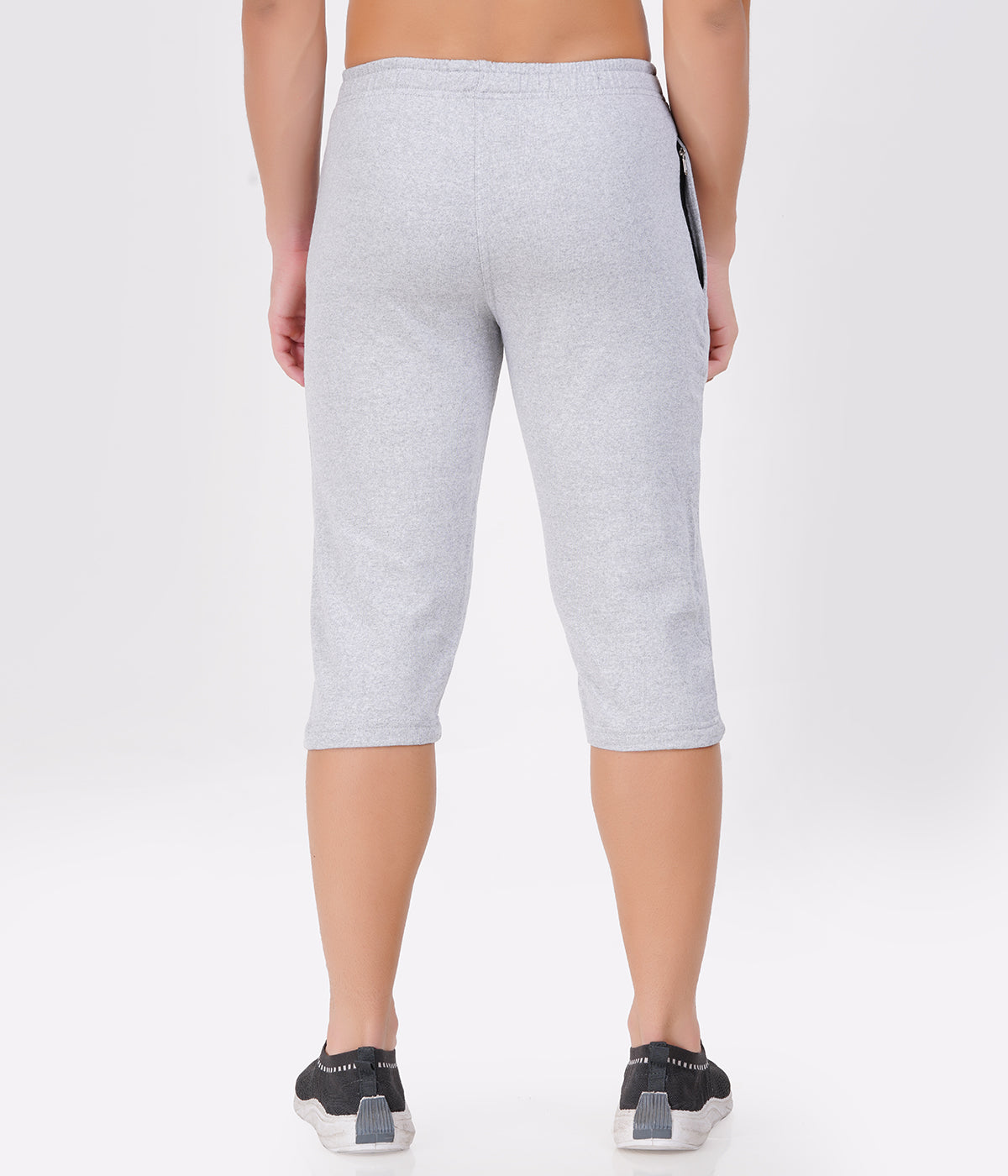 Navy Melange 3/4th Shorts – Textured Comfort, Modern Look