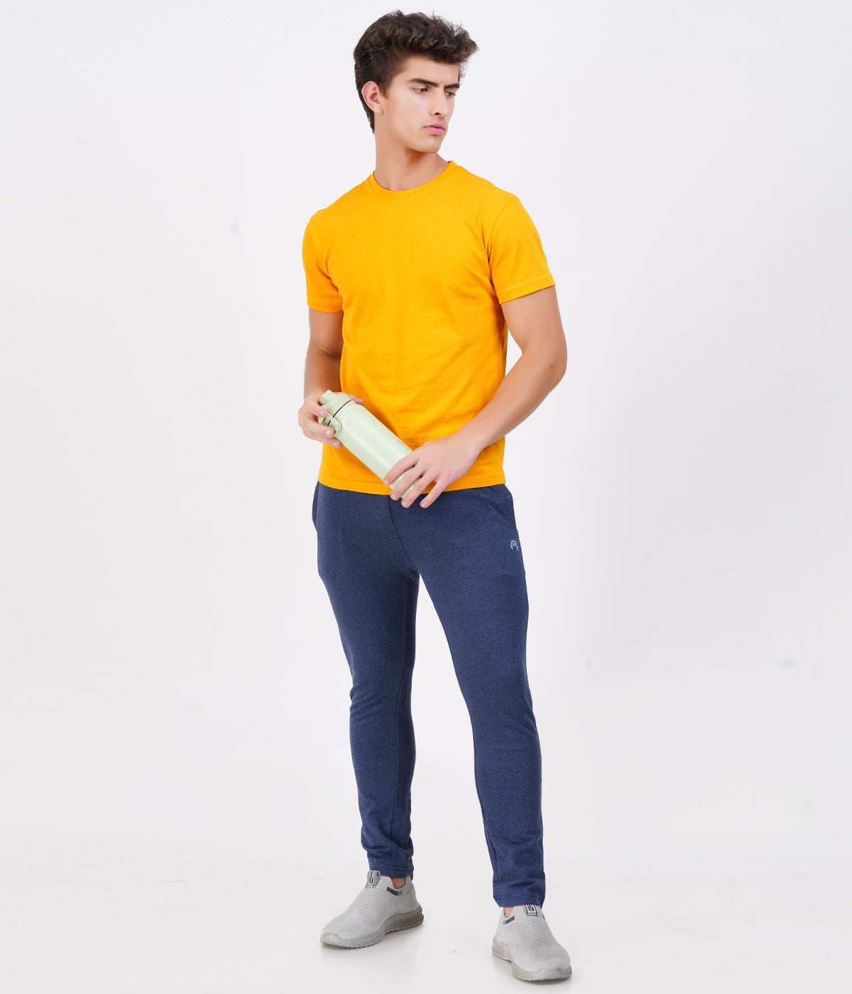 Melange Grey Basic Track Pants – Slim Fit | Pack of 1