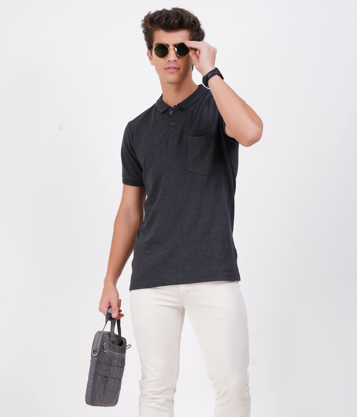 Everyday Essential Men’s Dual Tee Combo | Pocket Tee + Plain Tee + Track Pants | Casual & Lounge Wear Pack