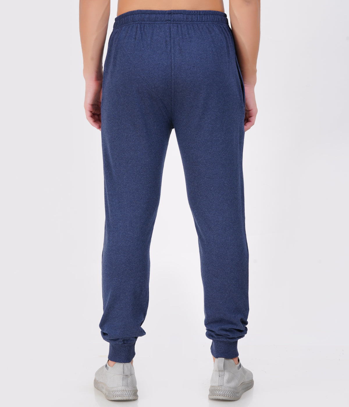 Navy Melange Slim Fit Recycled Cotton Joggers for Men
