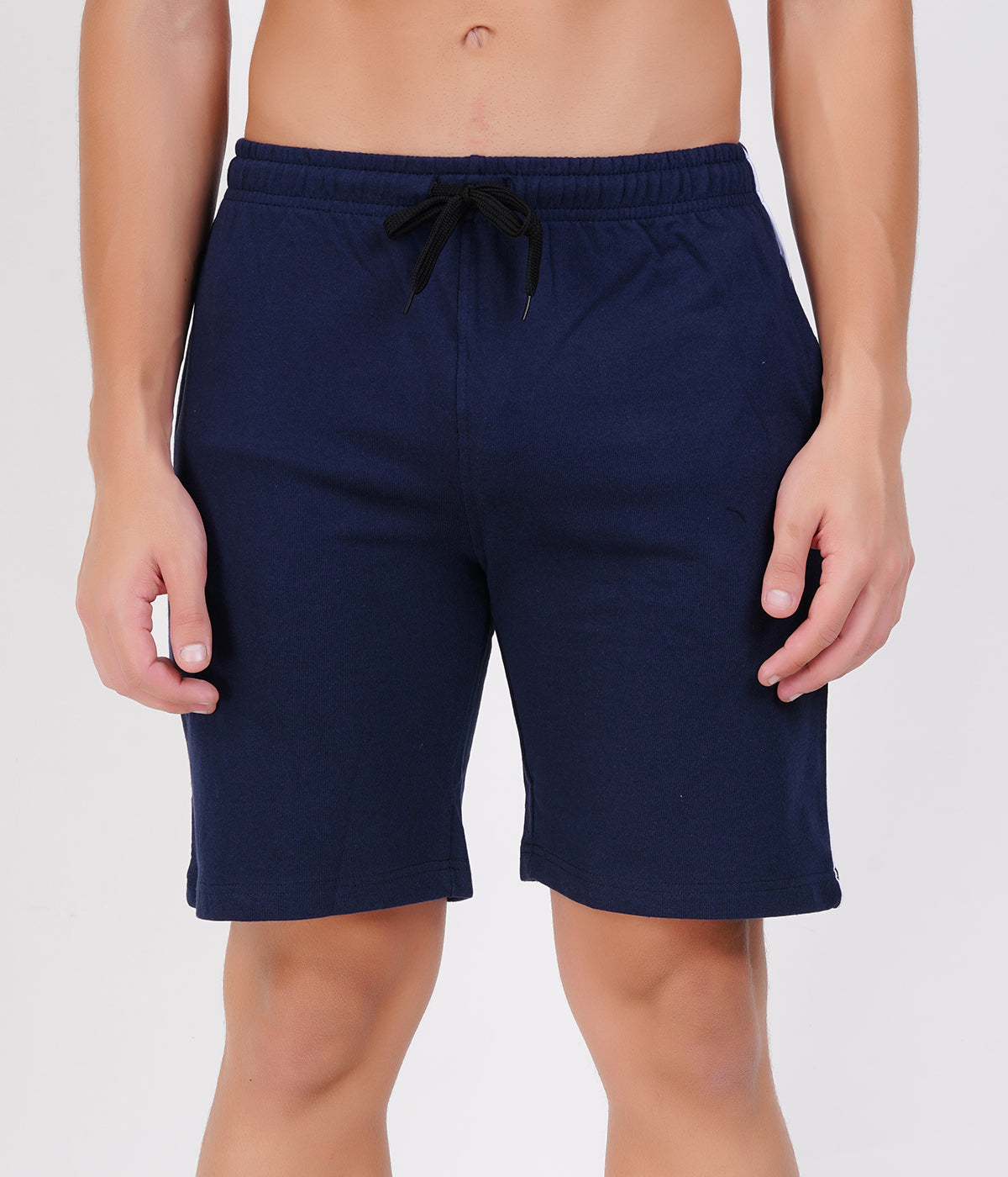 Men’s Navy Basic Piping Shorts | 100% Recycled Cotton | Comfort Fit Everyday Wear