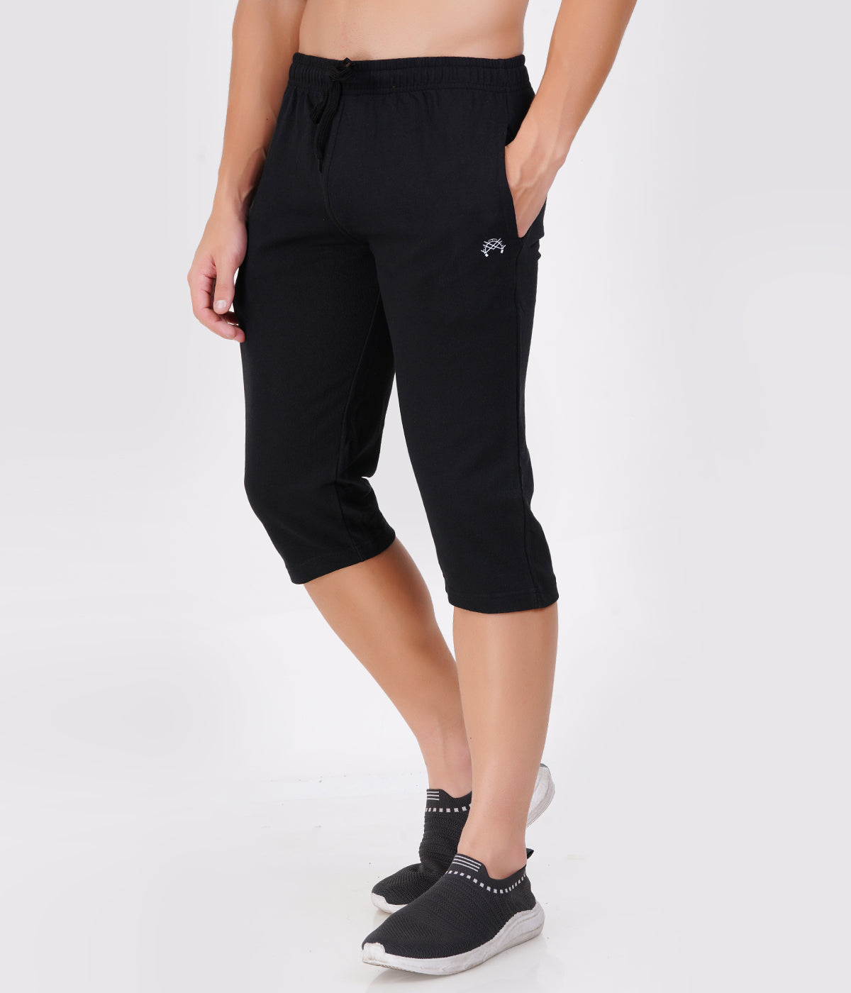 Black 3/4th Shorts – Bold, Sleek & Versatile