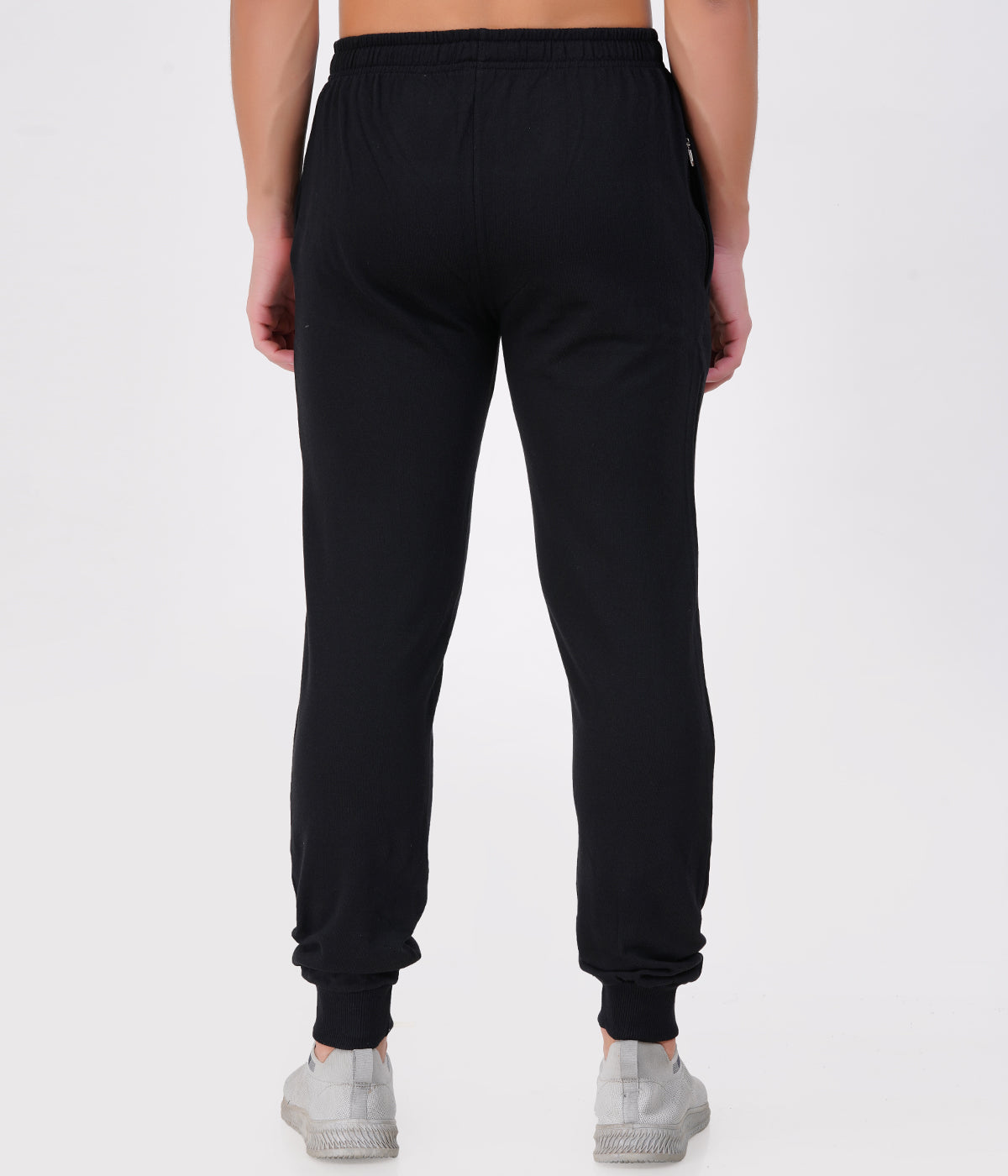 Black Slim Fit Recycled Cotton Joggers for Men