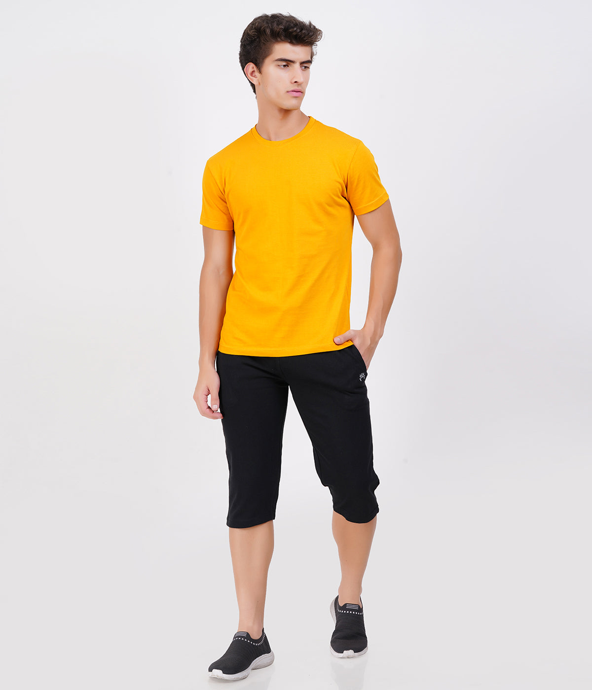 Black 3/4th Shorts – Bold, Sleek & Versatile