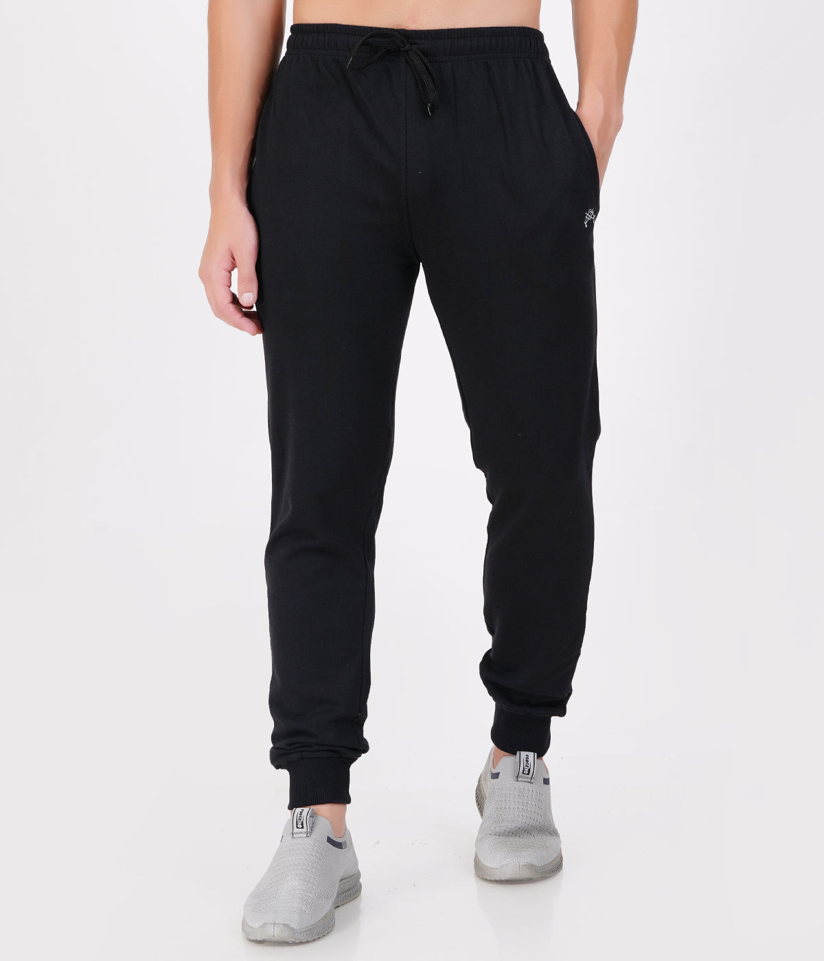 Black Slim Fit Recycled Cotton Joggers for Men
