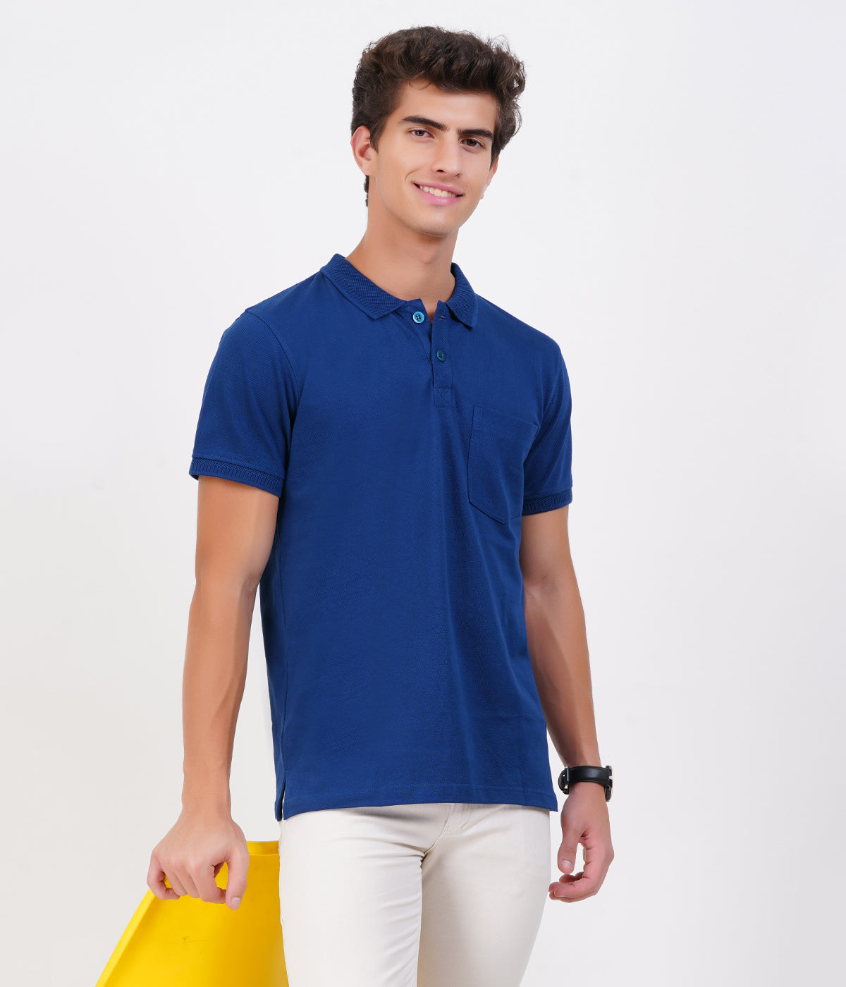 Men’s 100% Cotton Collar T-Shirt with Pocket – Pack of 5 | Bio-Wash Airtex 240 GSM | Multicolor Combo