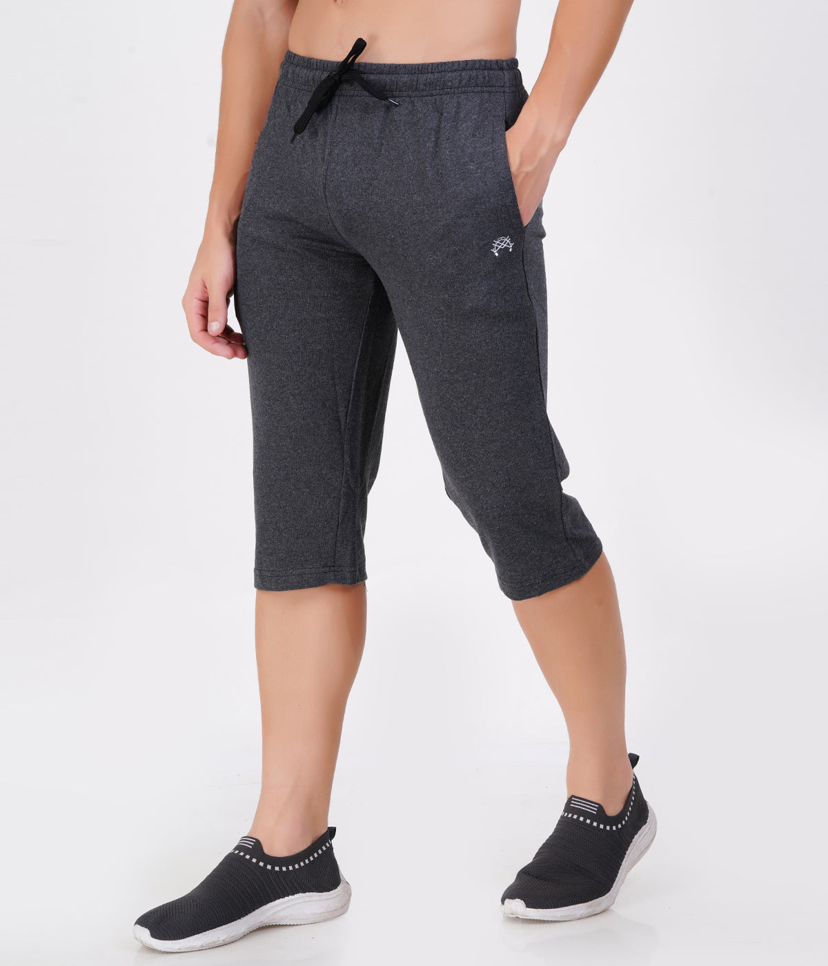 Charcoal 3/4th Shorts – Smart Neutral for Modern Wardrobe