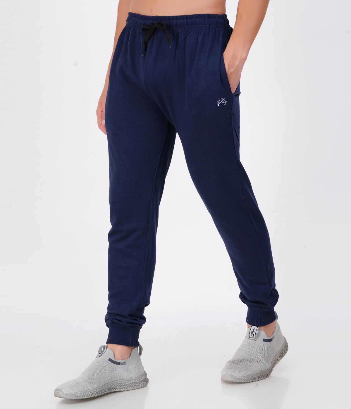 Navy Slim Fit Recycled Cotton Joggers for Men