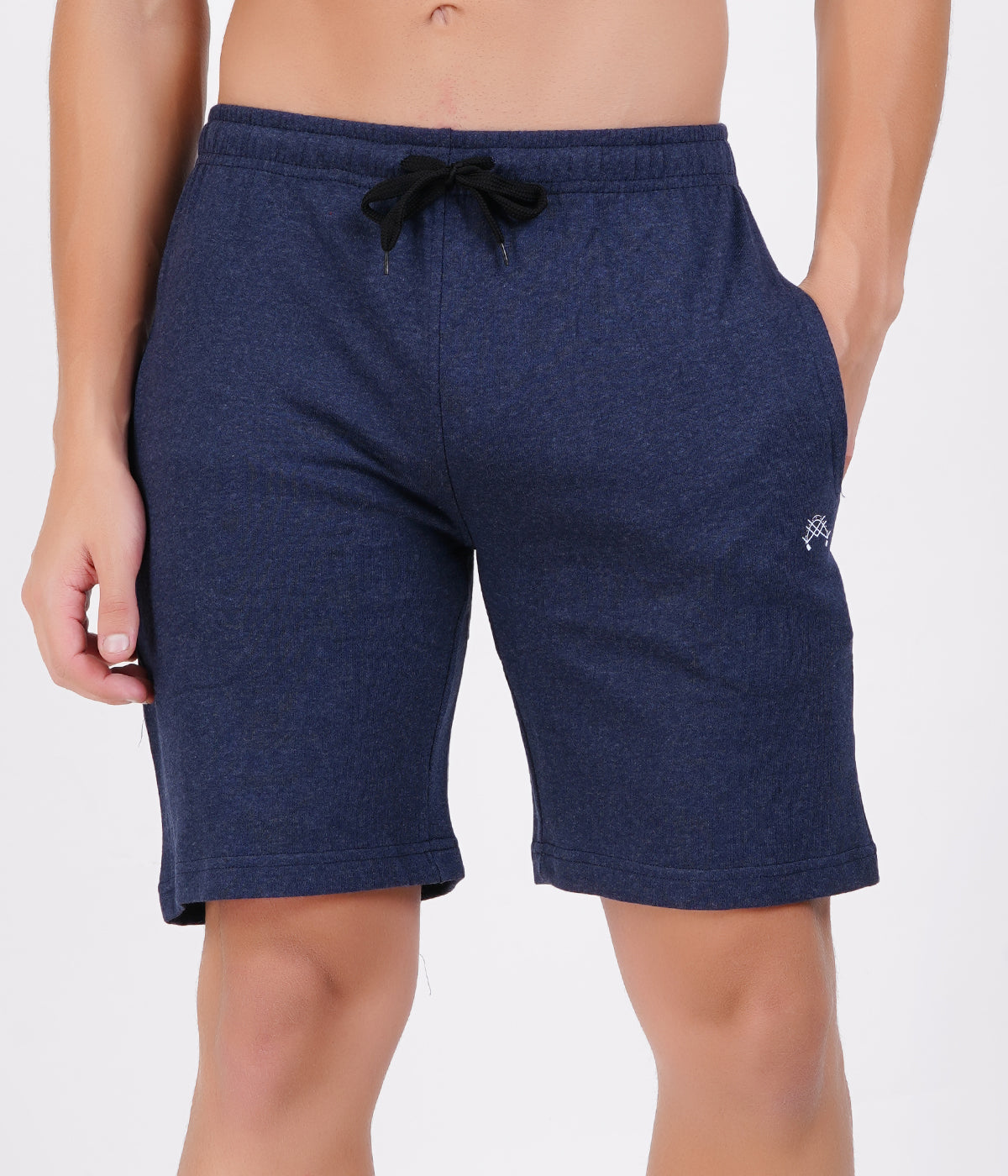Navy Melange Loopknit Shorts  | Soft & Durable
