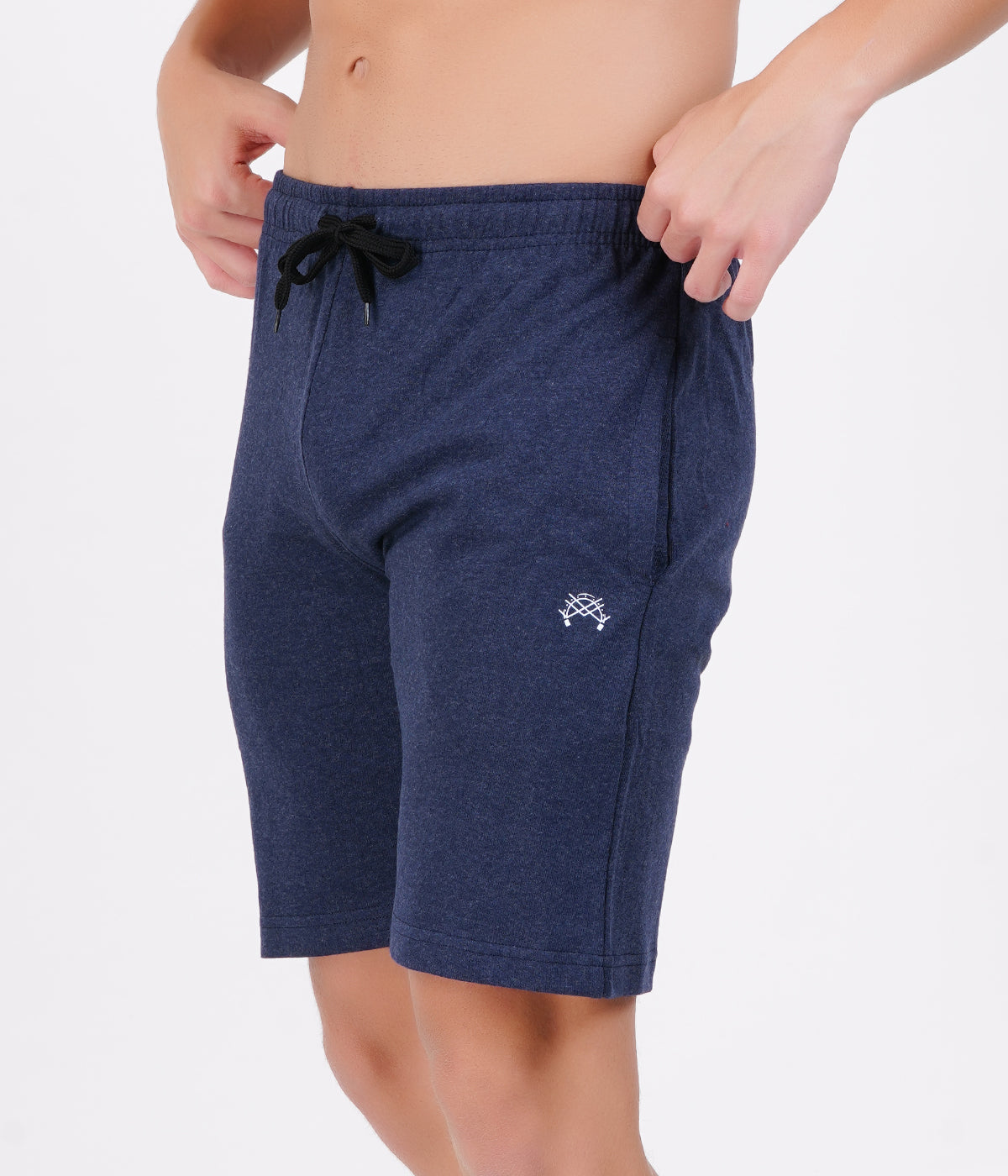 Navy Melange Loopknit Shorts  | Soft & Durable