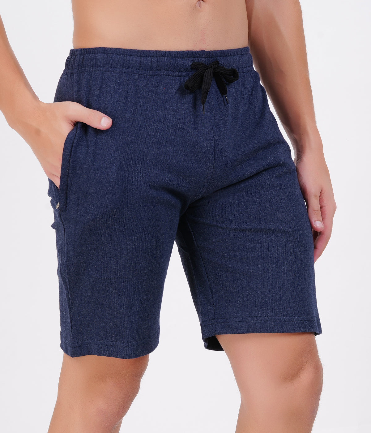 Navy Melange Loopknit Shorts  | Soft & Durable