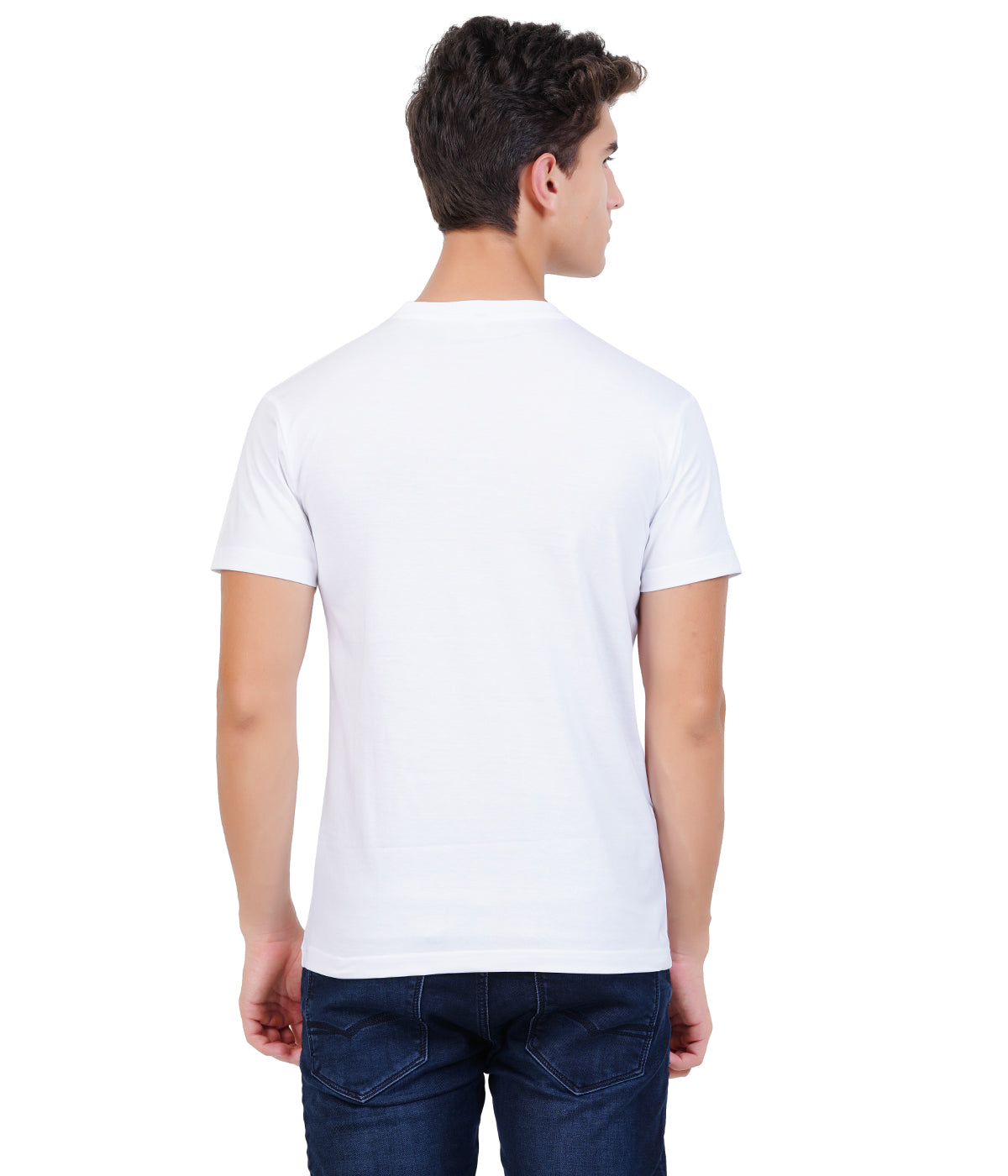 White Round Neck T-Shirt | 100% Cotton | Bio Wash Single Jersey | Regular Fit