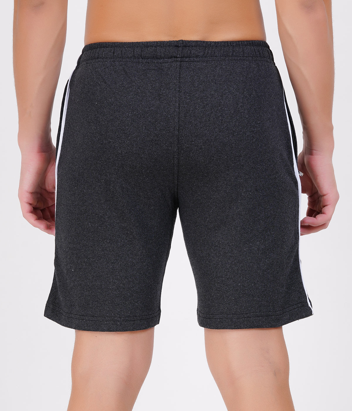 Men’s Charcoal Basic Piping Shorts | Recycled Cotton Loopknit | Soft Comfort Fit