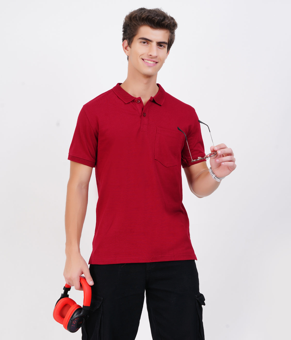 Men’s 100% Cotton Collar T-Shirt with Pocket – Pack of 5 | Bio-Wash Airtex 240 GSM | Multicolor Combo