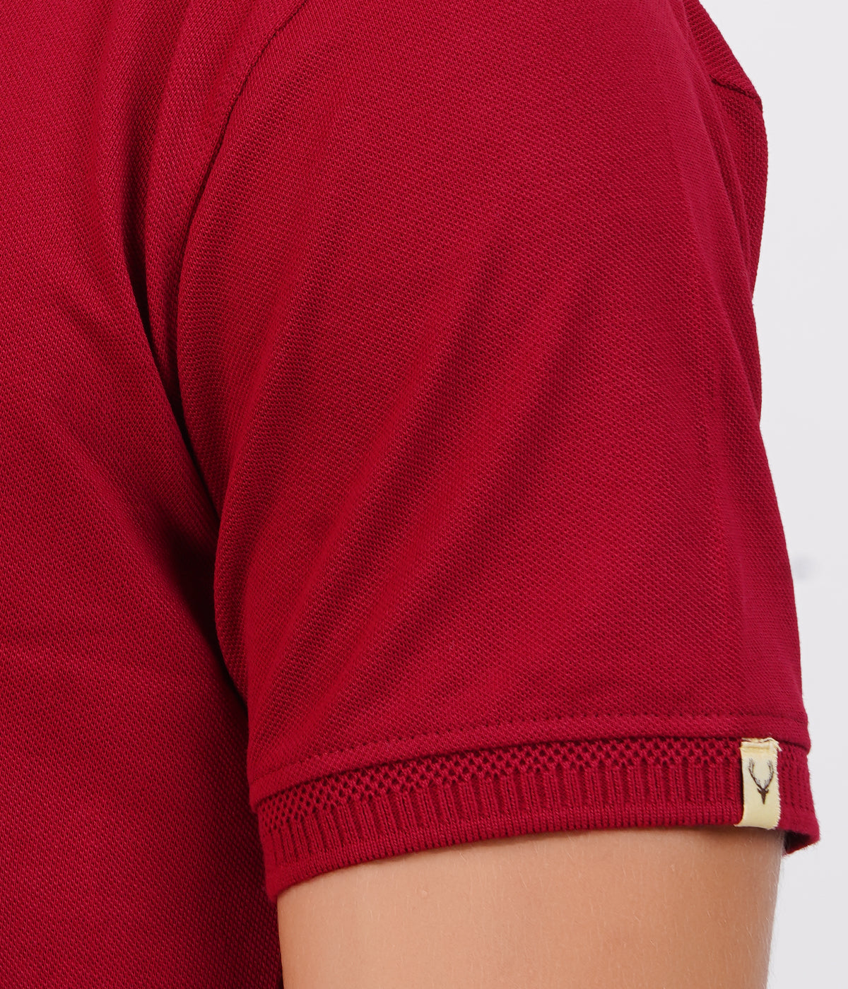 Men’s 100% Cotton Collar T-Shirt – Bio Wash Airtex, Regular Fit (Maroon)
