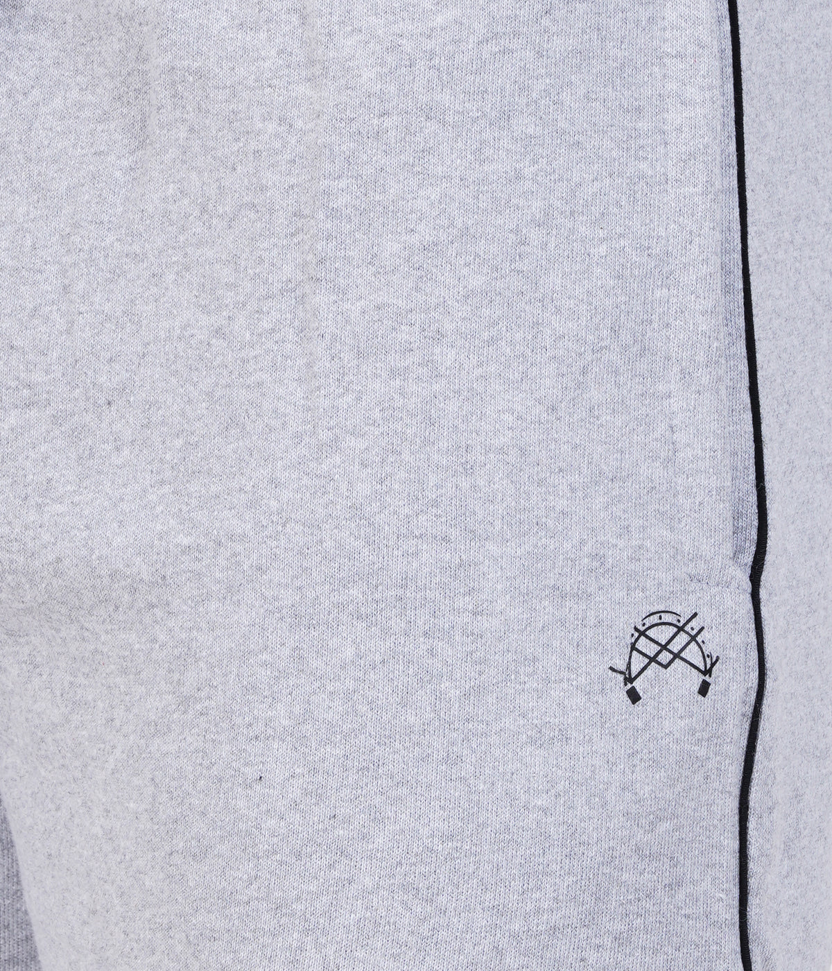 Men’s Grey Melange Basic Piping Shorts | 100% Recycled Cotton Loopknit 220 GSM