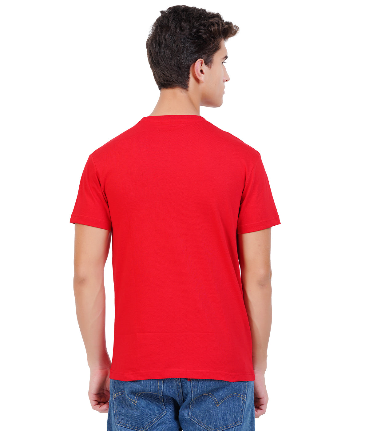 Men’s Classic Red Round Neck 100% Cotton T-Shirt – Regular Fit (Pack of 1)