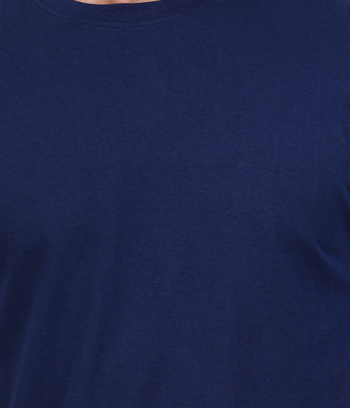 Navy Blue Round Neck T-Shirt | 100% Cotton | Bio Wash Single Jersey | Regular Fit