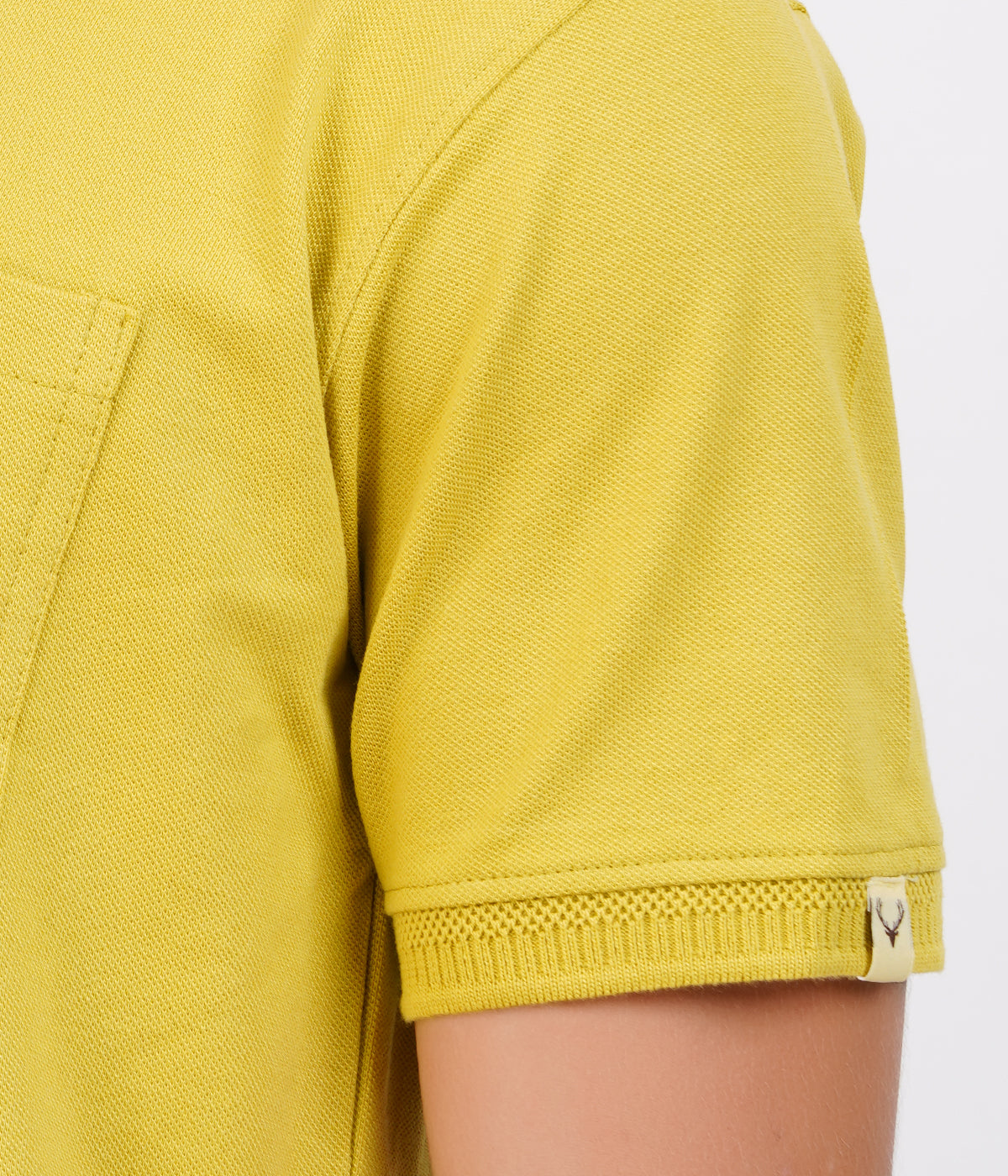 Men’s Mustard Yellow Collar T-Shirt with Pocket – Cotton Bio-Wash Style