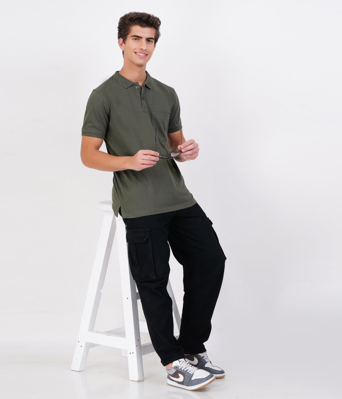 Men’s 100% Cotton Collar T-Shirt with Pocket – Pack of 5 | Bio-Wash Airtex 240 GSM | Multicolor Combo