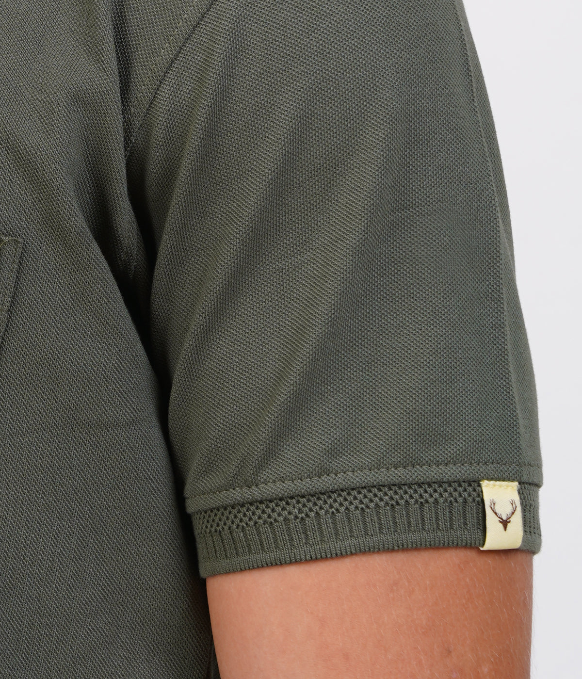 Men’s Dark Green Cotton Collar T-Shirt with Pocket – Bio-Wash Airtex Comfort