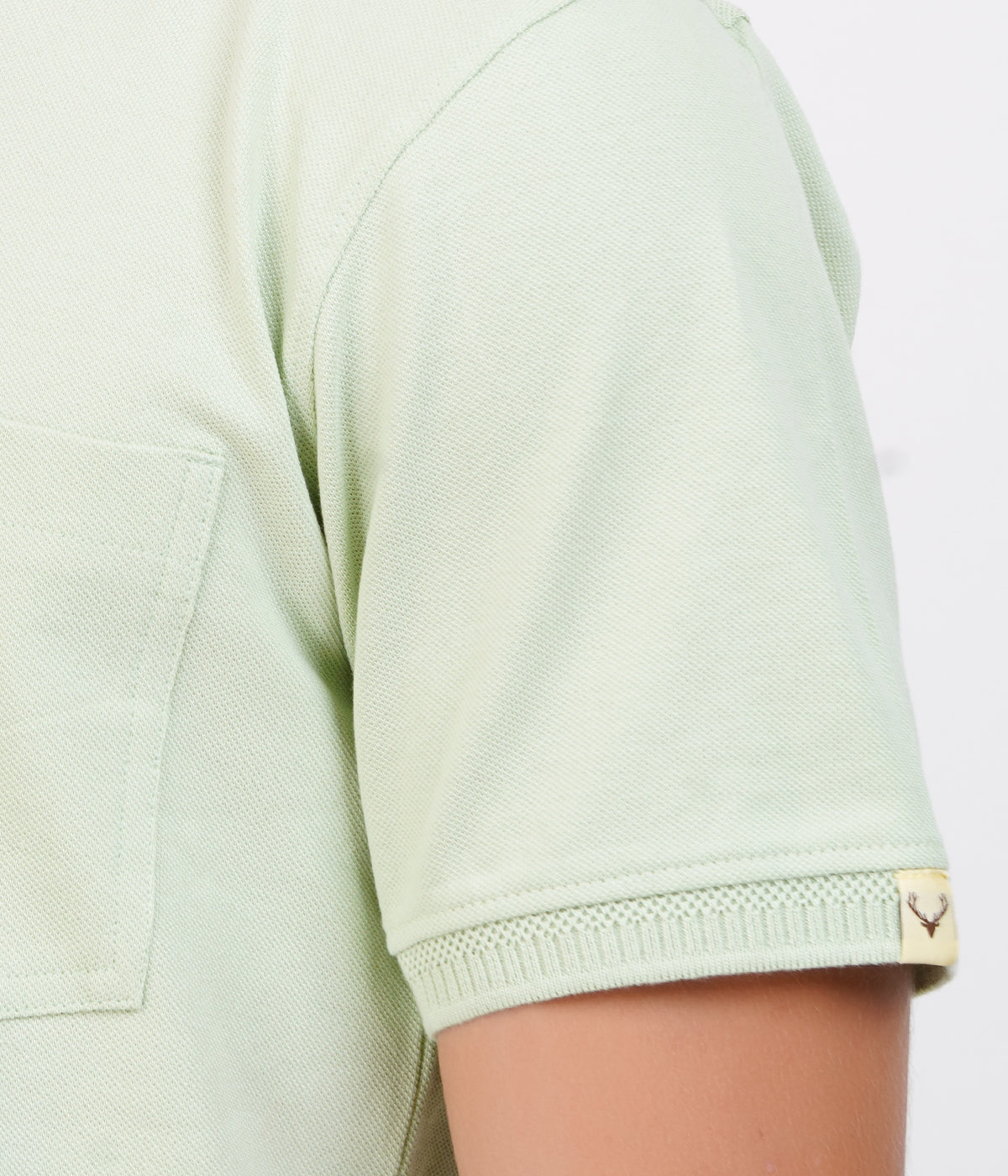 Men’s Lime Green Cotton Collar T-Shirt with Pocket – Bio-Wash Comfort Wear