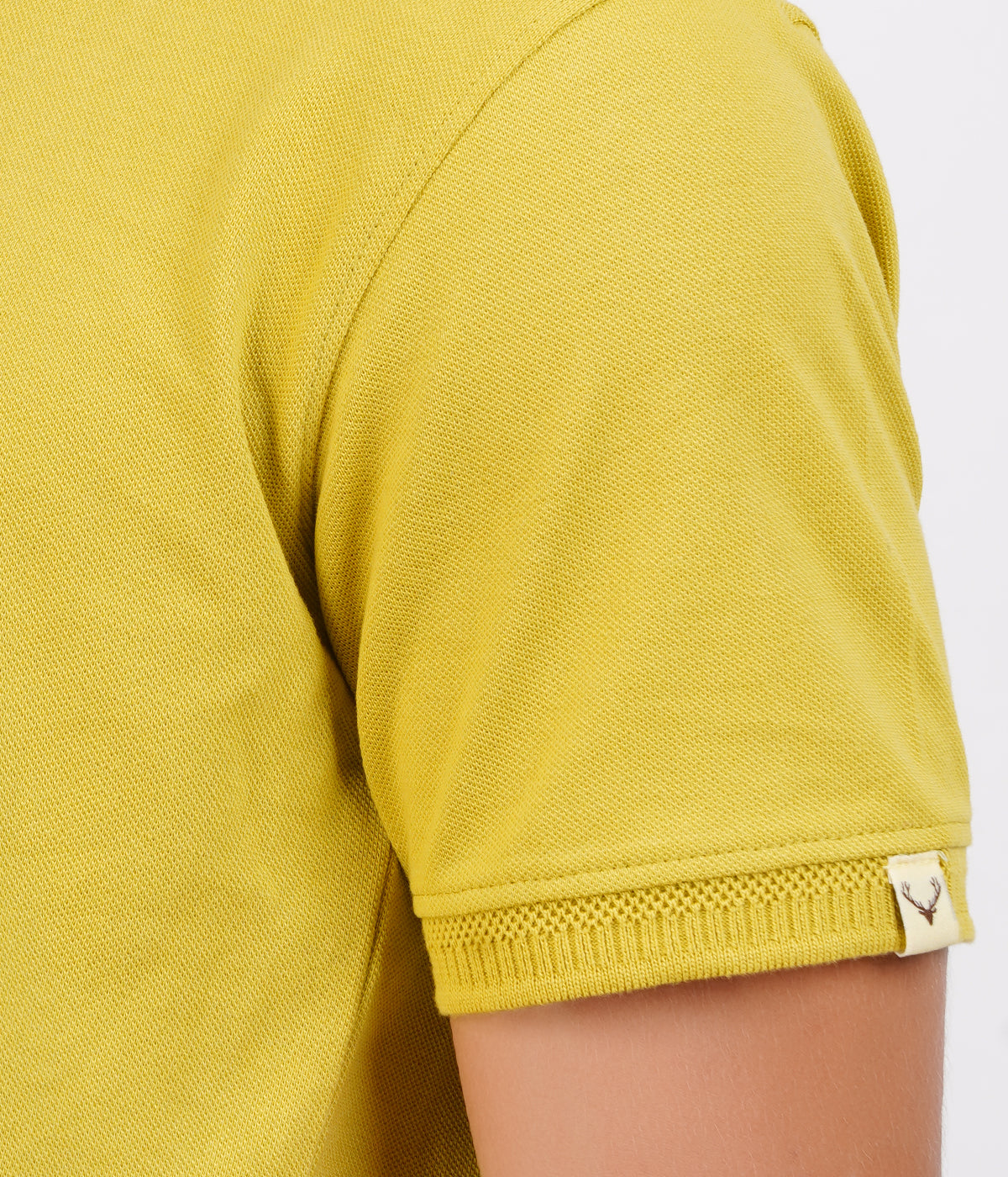 Men’s 100% Cotton Collar T-Shirt – Bio Wash Airtex, Regular Fit (Mustard Yellow)